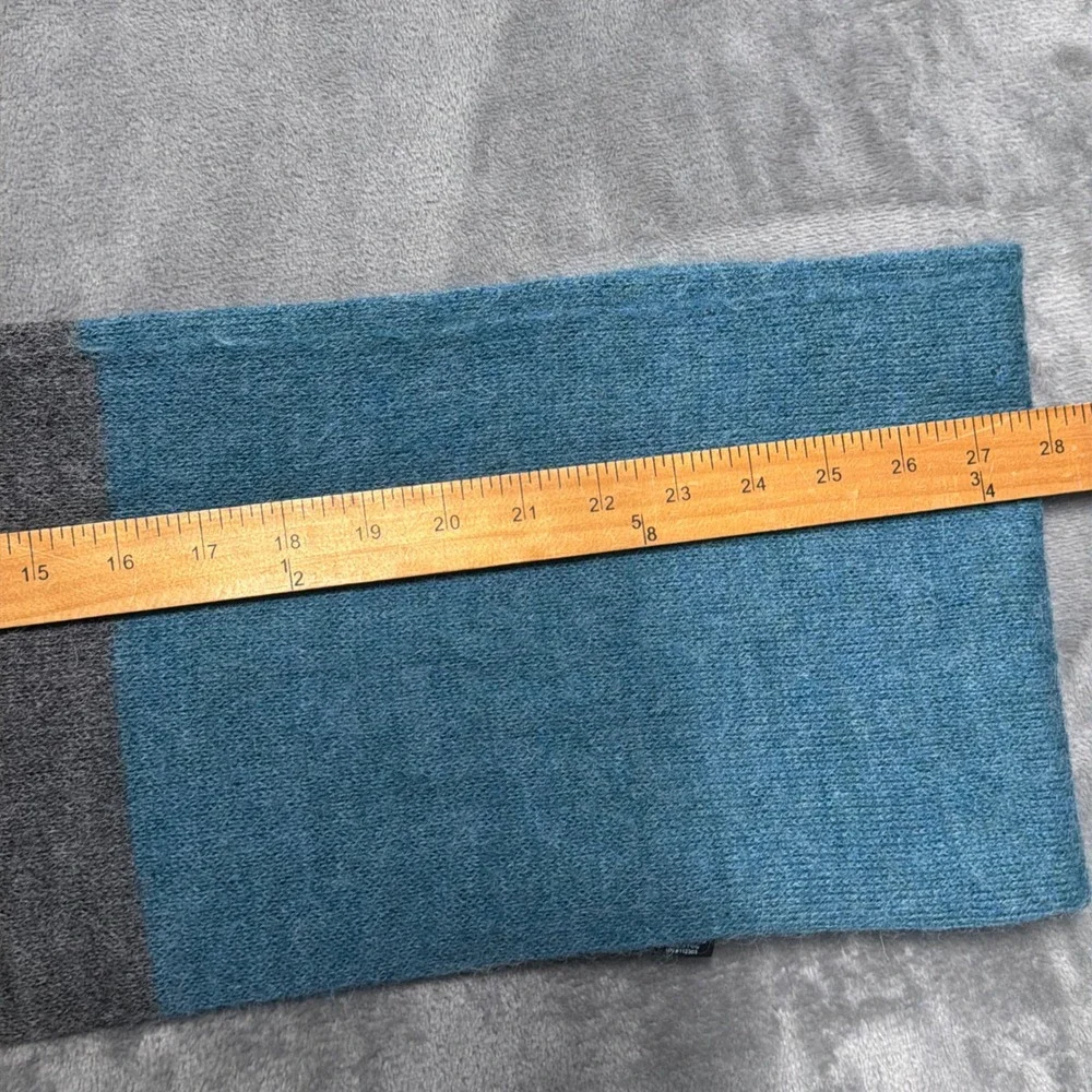 Andes Gifts 100% Alpaca Infinity Scarf Women One Size Colorblock Blue Red Gray‎